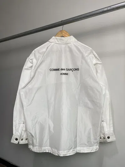 Pre-owned Comme Des Garcons X Comme Des Garcons Homme 1990 Comme Des Garcons Cdg Homme Logo Contrast Stitch Jacket In White