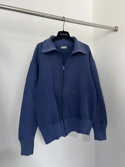 Pre-owned Comme Des Garcons X Comme Des Garcons Homme 80's Vintage Sunfade Comme Des Garcons Zip Up Jacket Boxy In Bleu