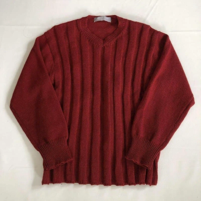 Pre-owned Comme Des Garcons X Comme Des Garcons Homme Ad1999 Deep Ribbed Wool Knit Sweater In Red