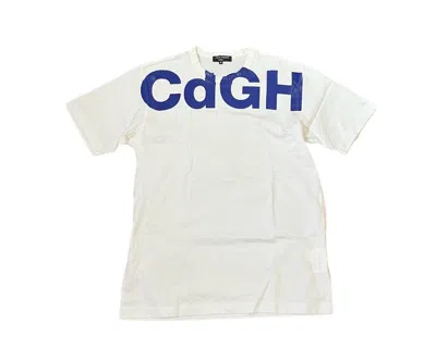 Pre-owned Comme Des Garcons X Comme Des Garcons Homme Cdg Homme Ad2017 Painted Logo Tee In White Blue
