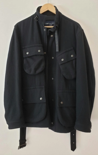 Pre-owned Comme Des Garcons X Comme Des Garcons Homme Cdgh Aw2004 Wool Cargo Military Jacket In Black