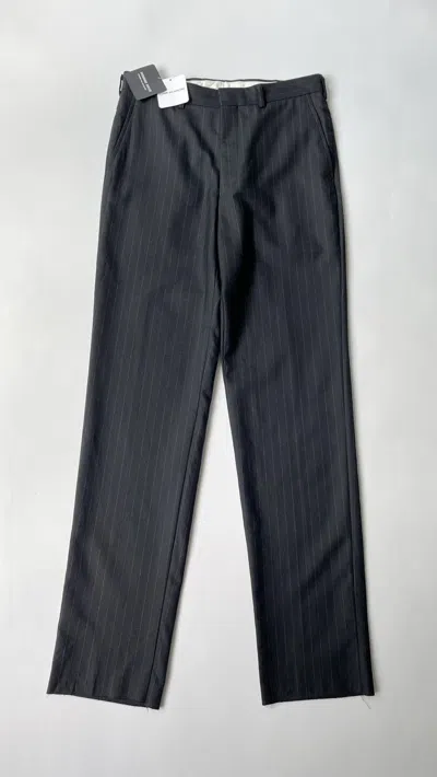 Pre-owned Comme Des Garcons X Comme Des Garcons Homme Deux A/w 10 Black/grey Pinstripe Wool Trousers In Black/gray