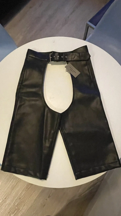 Pre-owned Comme Des Garcons X Comme Des Garcons Homme Leather Comme Des Garçons Chaps In Black