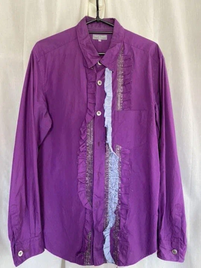 Pre-owned Comme Des Garcons X Comme Des Garcons Homme Plus Ad2003 Frilled Shirt In Purple