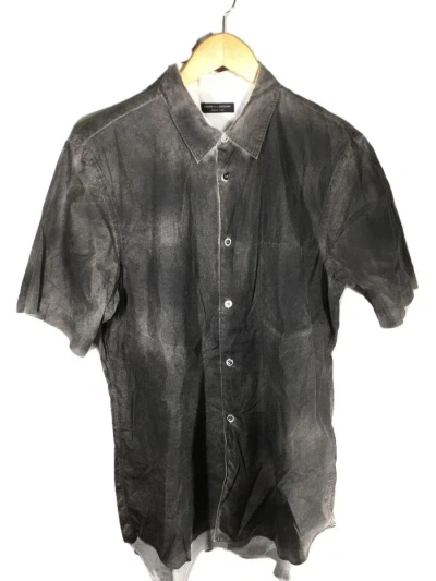 Pre-owned Comme Des Garcons X Comme Des Garcons Homme Plus Aged Charcoal Short Sleeve Button Shirt In Grey