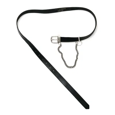 Pre-owned Comme Des Garcons X Comme Des Garcons Homme Plus Aw06 Cowhide Leather Belt With Chain In Black