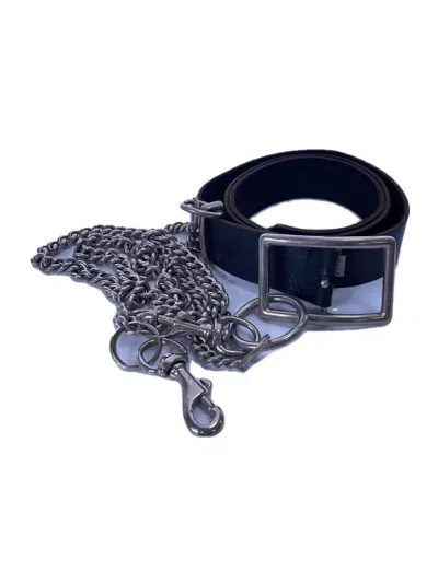 Pre-owned Comme Des Garcons X Comme Des Garcons Homme Plus Aw08 Chain Leather Belt In Black