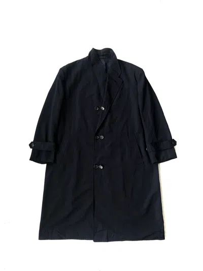 Pre-owned Comme Des Garcons X Comme Des Garcons Homme Plus Aw88 Cdgh+ Double Button Boxy Runway Staff Coat In Dark Blue