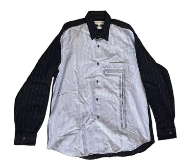 Pre-owned Comme Des Garcons X Comme Des Garcons Homme Plus Cdg Shirt Hybrid Striped Button Up Shirt (size Medium) In Multicolor