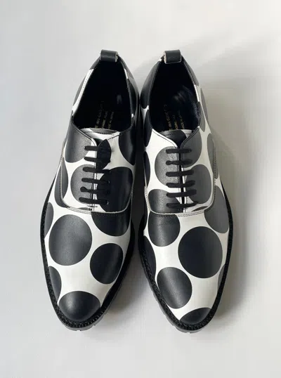 Pre-owned Comme Des Garcons X Comme Des Garcons Homme Plus Polka Dot Derby Shoes In White/black