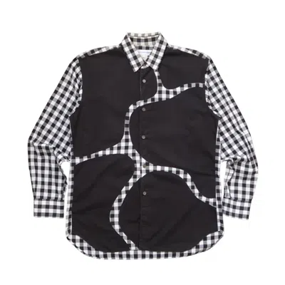 Pre-owned Comme Des Garcons X Comme Des Garcons Homme Plus Ss12 Comme Des Garçons Shirt Patchwork Shirt Button Up In Black White