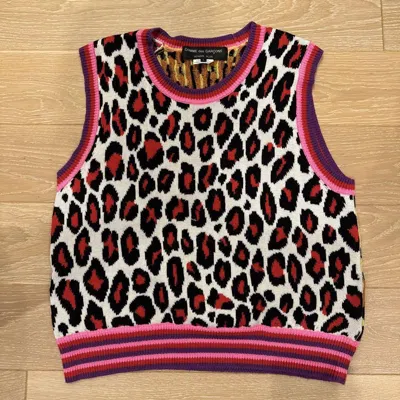 Pre-owned Comme Des Garcons X Comme Des Garcons Homme Plus Ss18 Disco Leopard Knit Vest