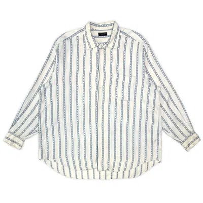 Pre-owned Comme Des Garcons X Comme Des Garcons Homme Plus Ss88 Striped Silk Shirt In White