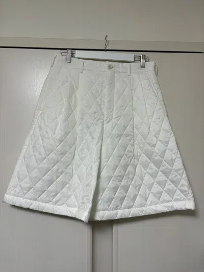 Pre-owned Comme Des Garcons X Comme Des Garcons Homme Plus White Shock Aw18 Quilted Insulated Shorts (size 32)