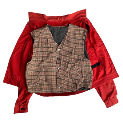 Pre-owned Comme Des Garcons X Comme Des Garcons Homme Vintage Comme Des Garcons Removeable Vest Jacket In Red