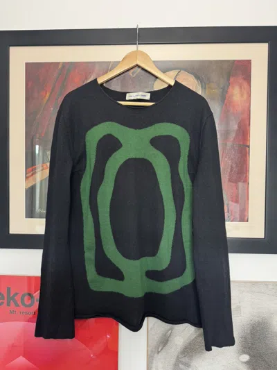 Pre-owned Comme Des Garcons X Comme Des Garcons Shirt Abstract Knit Sweater Japan Green In Black