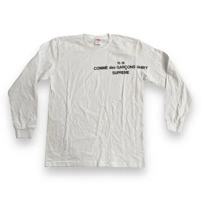 Pre-owned Comme Des Garcons X Comme Des Garcons Shirt Deadstock Cdg Long Sleeve T Shirt Fw15 In White