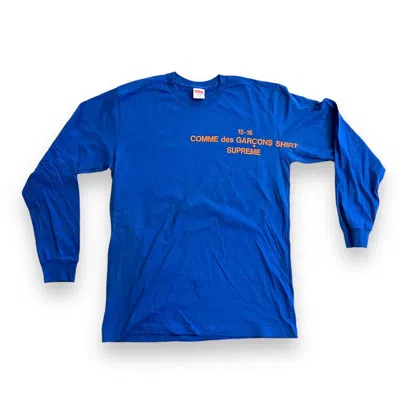 Pre-owned Comme Des Garcons X Comme Des Garcons Shirt Deadstock Supreme X Cdg Long Sleeve T Shirt Blue Small (size Large)