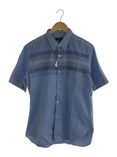 Pre-owned Comme Des Garcons X Comme Des Garcons Shirt Patchwork Striped Short Sleeve Button Shirt In Blue