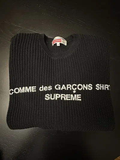 Pre-owned Comme Des Garcons X Comme Des Garcons Shirt Supreme Cdg Shirt Knit Sweater Fw18 In Black