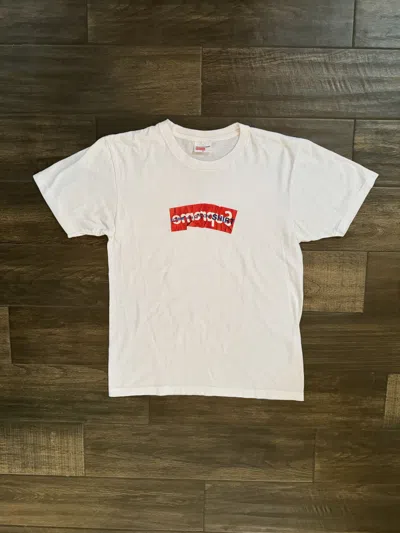 Pre-owned Comme Des Garcons X Comme Des Garcons Shirt Supreme X Cdg Shirt Wrinkled Box Logo Tee In White