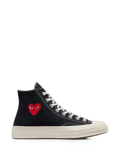 Comme Des Garçons Comme Des Garcons Chuck Taylor Red Heart Sneakers In Black