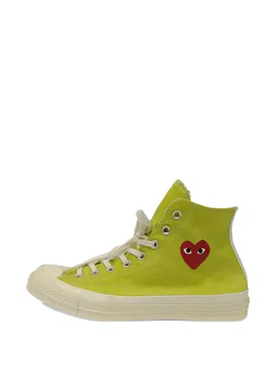 Pre-owned Comme Des Garçons X Converse Chuck 70 Heart-print Sneakers In Green