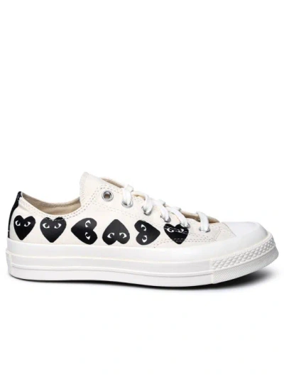 Comme Des Garcons X Converse Ivory Fabric Sneakers In White