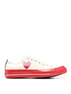Comme Des Garçons Chuck 70 Low-top Red Sole Sneakers In Blanco