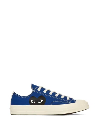 Comme Des Garçons Kids' X Coverse Heart-print Low-top Sneakers In Blue