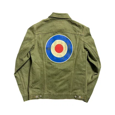 Pre-owned Comme Des Garcons X Dover Street Market Junya Watanabe Bullseye Target Denim Jacket In Green