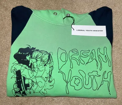 Pre-owned Comme Des Garcons X Dover Street Market Ss22 Liberal Youth Ministry Hooded Sweatshirt M Anime Dream In Green