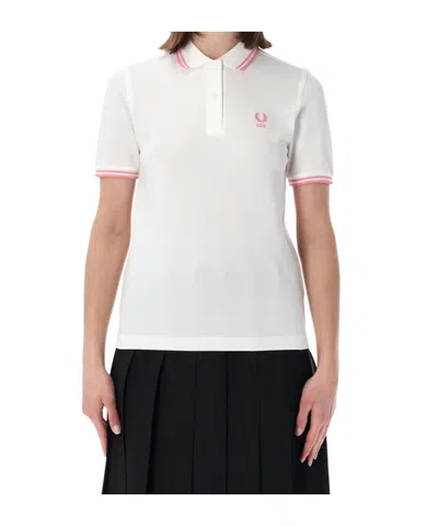 Comme Des Garçons X Fred Perry Logo-embroidered Polo Shirt In White