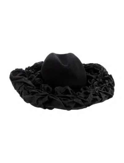Pre-owned Comme Des Garçons X Hizume 2025 Ruffled Hat In Black