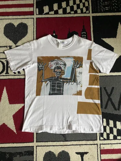 Pre-owned Comme Des Garcons X Jean Michel Basquiat Comme Des Garcons Shirt X Jean Michel Basquiat Tee In White