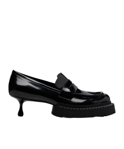 Comme Des Garçons X Jimmy Choo Leather Loafer Pumps In Black