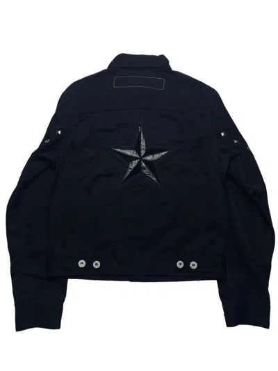 Pre-owned Comme Des Garcons X Junya Watanabe 2002 Junya Watanabe - Star Studded Punk Trucker Jacket In Black