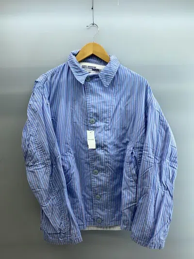 Pre-owned Comme Des Garcons X Junya Watanabe Ad2003 Double Breasted Striped Jacket In Blue