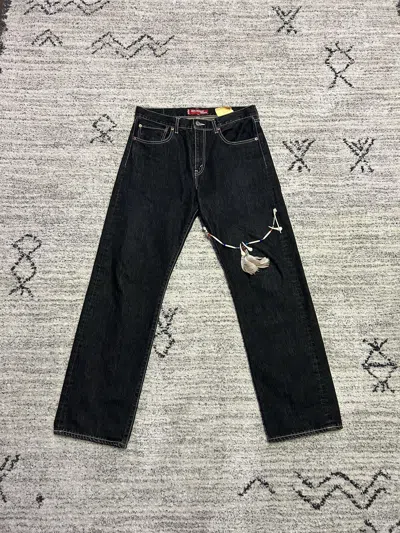 Pre-owned Comme Des Garcons X Junya Watanabe Ad2003 Junya Watanabe X Levi's Contrast Stitch Feather Denim In Black