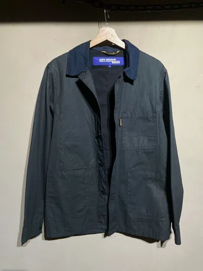 Pre-owned Comme Des Garcons X Junya Watanabe Chore Jacket Corduroy Collar Work Utility Cdg Man In Navy