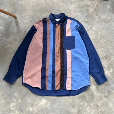 Pre-owned Comme Des Garcons X Junya Watanabe Comme Des Garcons Wool Patchwork Shirt In Multicolor