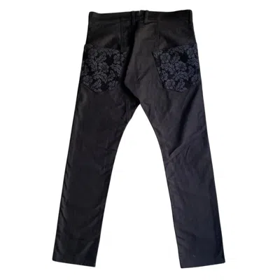 Pre-owned Comme Des Garcons X Junya Watanabe Fw21 Floral Jacquard Back Pockets Taped Pants In Black