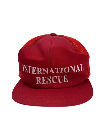 Pre-owned Comme Des Garcons X Junya Watanabe "international Rescue" Trucker Cap In Red