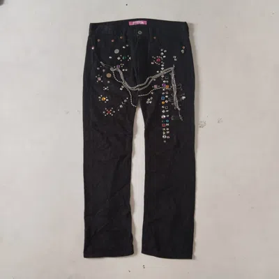 Pre-owned Comme Des Garcons X Junya Watanabe Jeweled Studded Jeans In Black