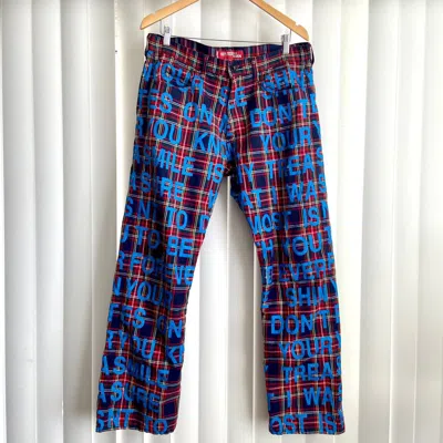Pre-owned Comme Des Garcons X Junya Watanabe Man Aw01 Poem Plaid Pants In Plaid Red