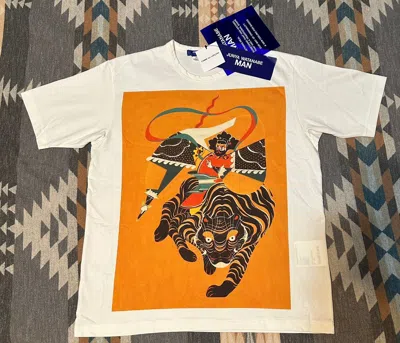 Pre-owned Comme Des Garcons X Junya Watanabe Man Tiger Kite T Shirt Size L In White