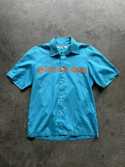 Pre-owned Comme Des Garcons X Junya Watanabe Ss02 Poem Button Up German Dog In Blue
