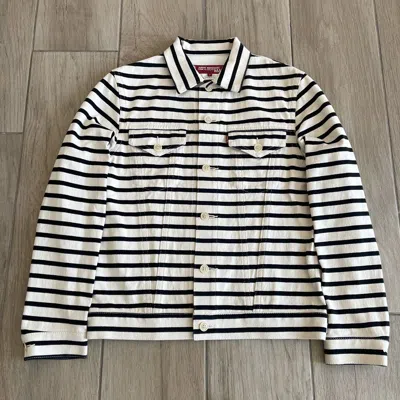 Pre-owned Comme Des Garcons X Junya Watanabe Ss11 Border Stripes Cotton Trucker Jacket