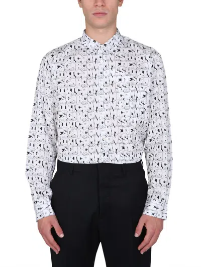 Comme Des Garçons X Kaws Print Shirt In White