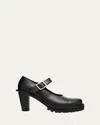 Comme Des Garçons X Kids Love Gaite Leather Mary Jane Pumps In Black